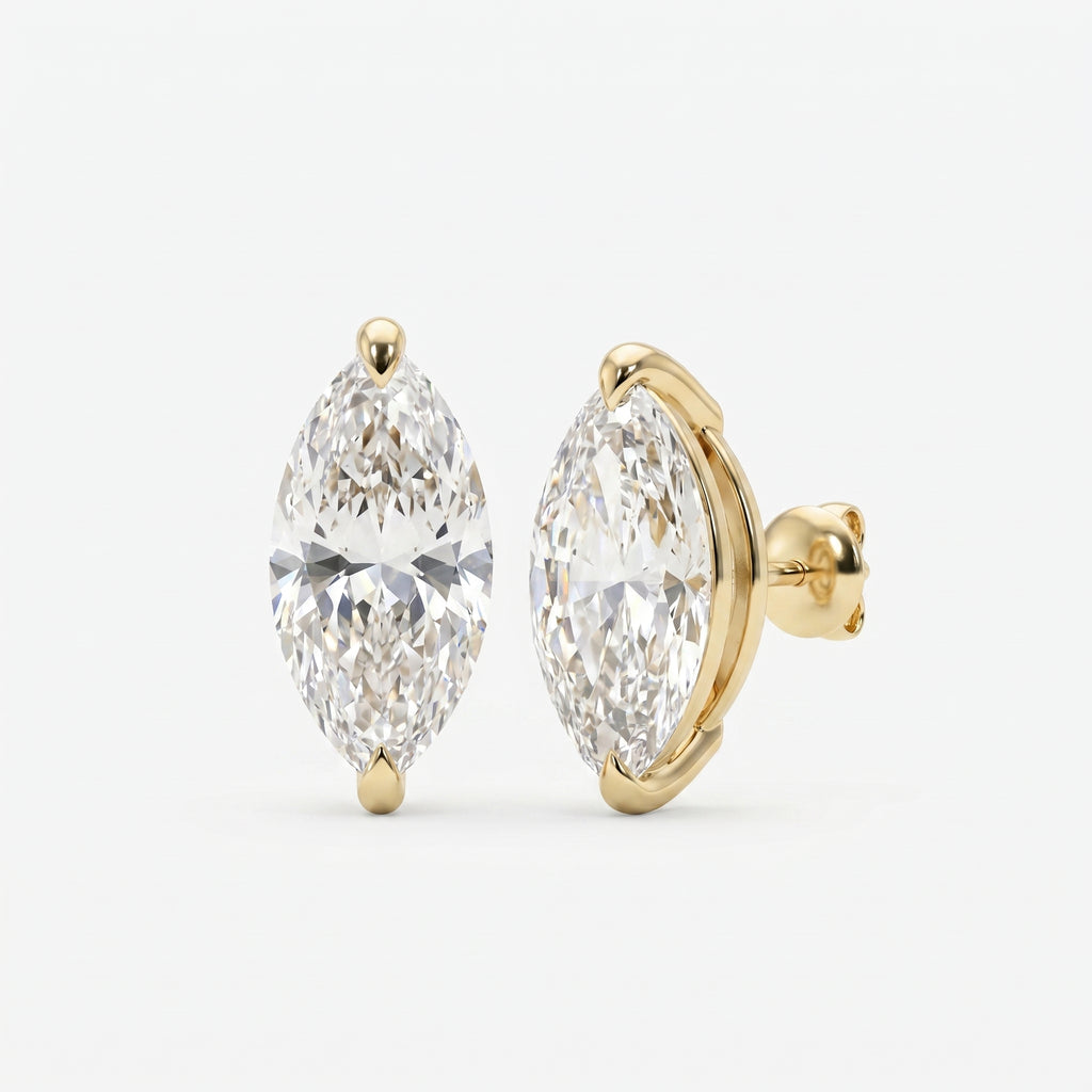 Marquise 2-Prong Lab-Grown Diamond Stud Earrings