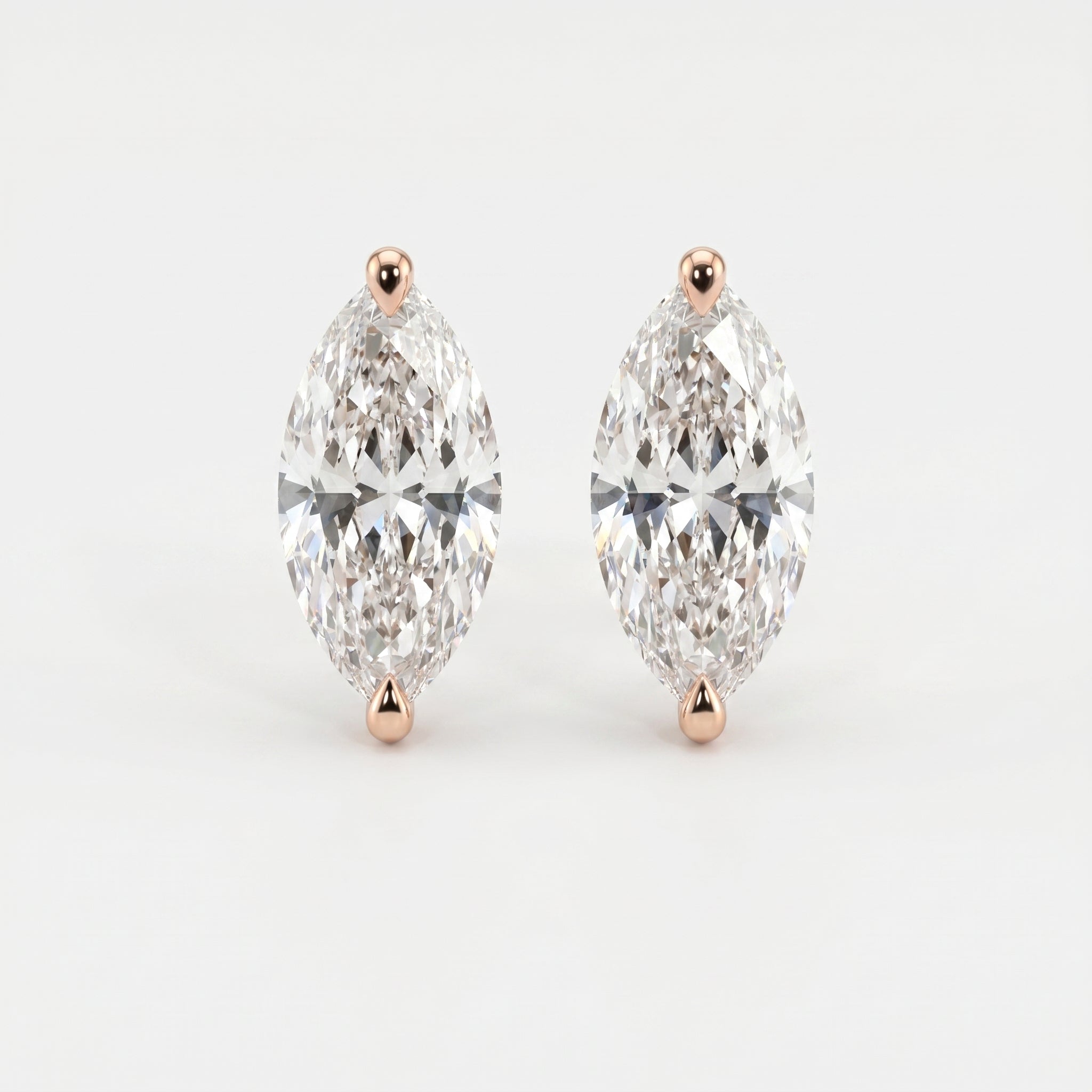 Marquise 2-Prong Lab-Grown Diamond Stud Earrings