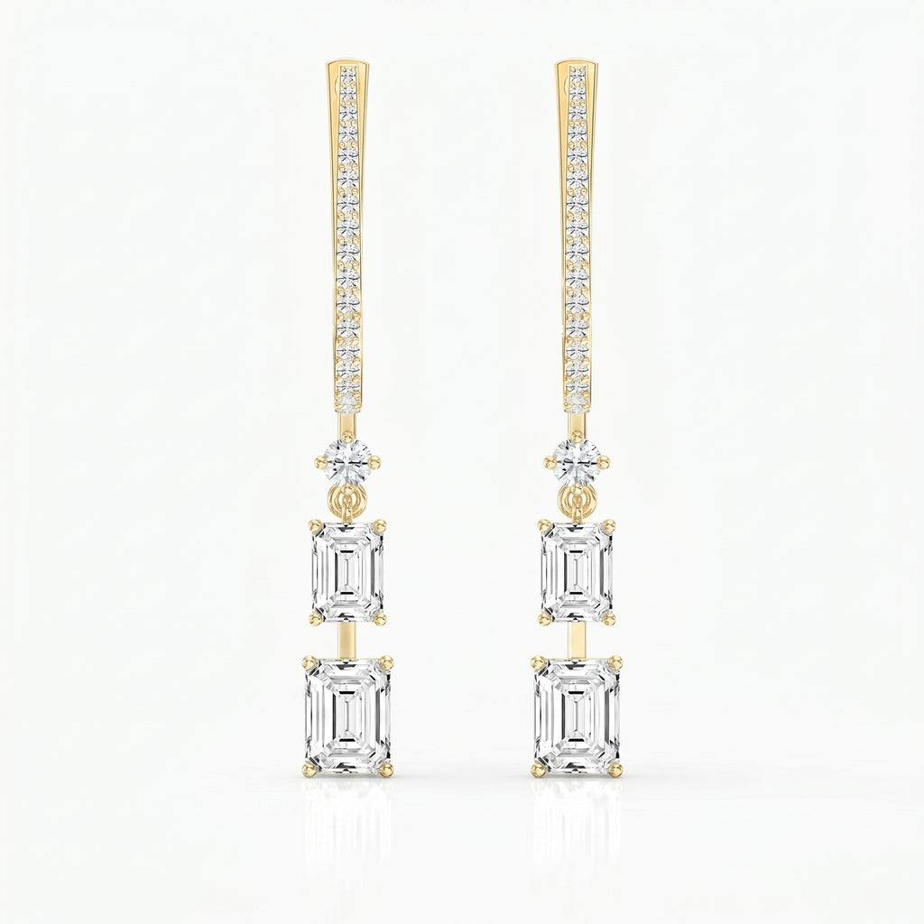 Hoops Inspired Drop Diamond Earring Fine Jewelry