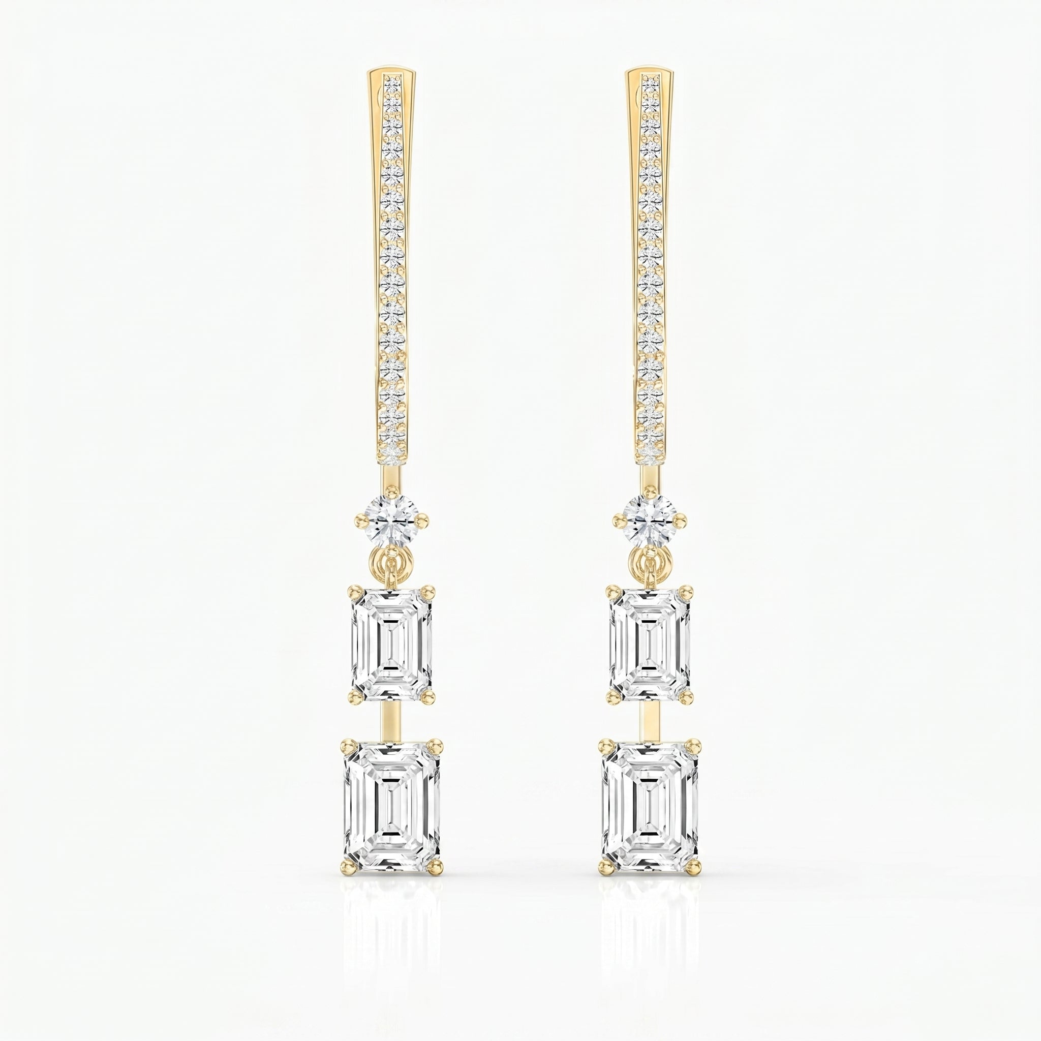 Hoops Inspired Drop Diamond Earring Fine Jewelry