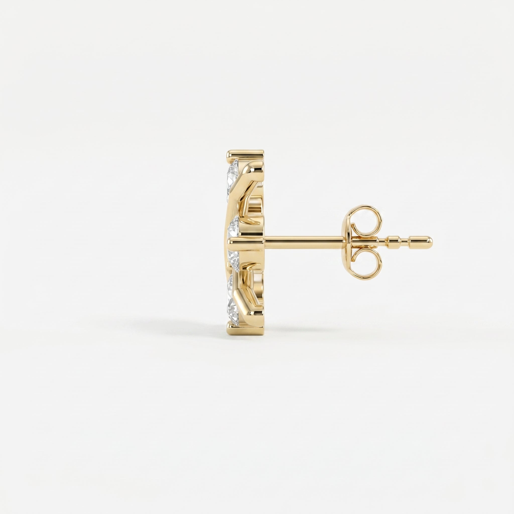 Crosshatch Design Round Diamond Fashion Earrings