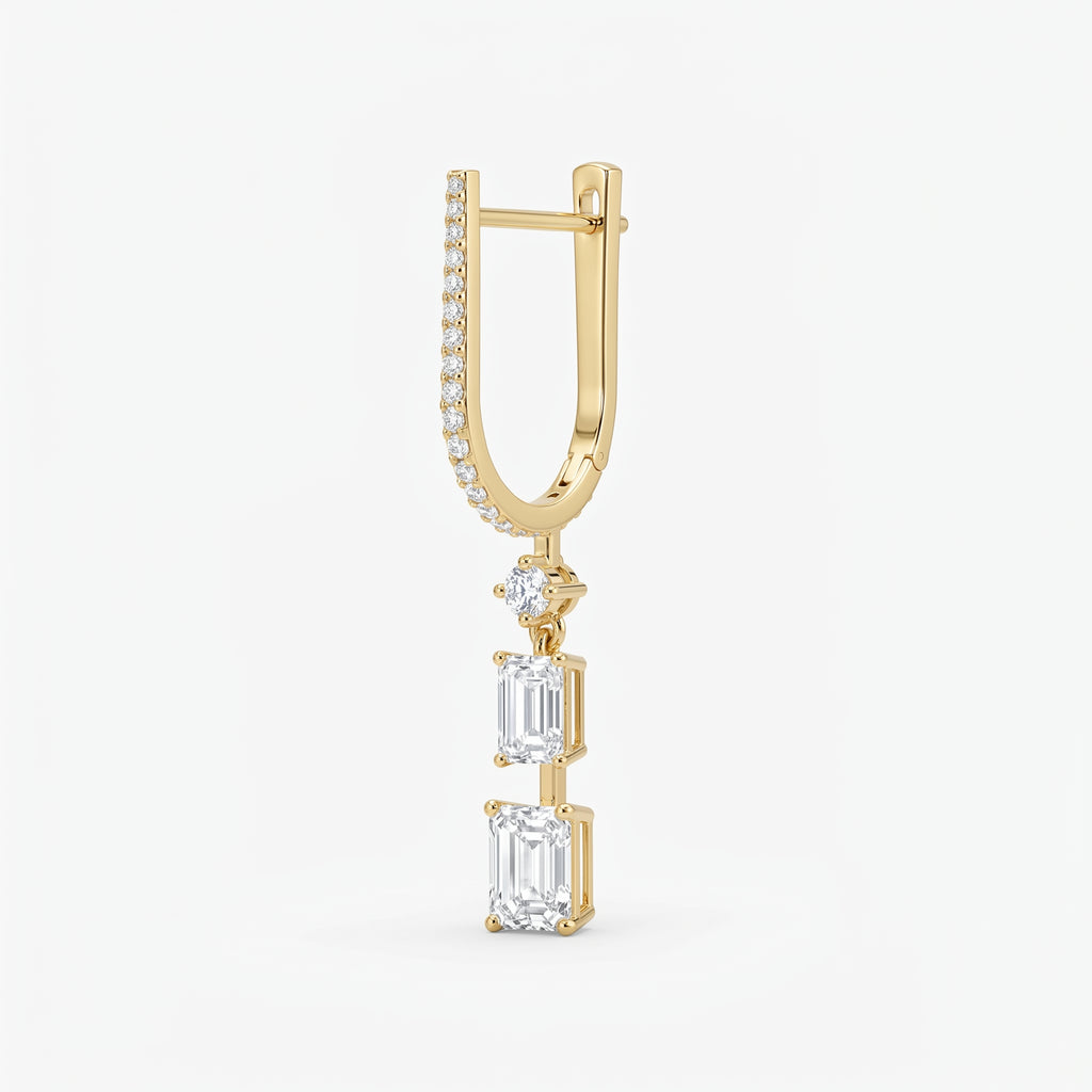 Hoops Inspired Drop Diamond Earring Fine Jewelry