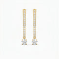 Elegant U- Shape Diamond Hoops Solitaire Fine Jewelry