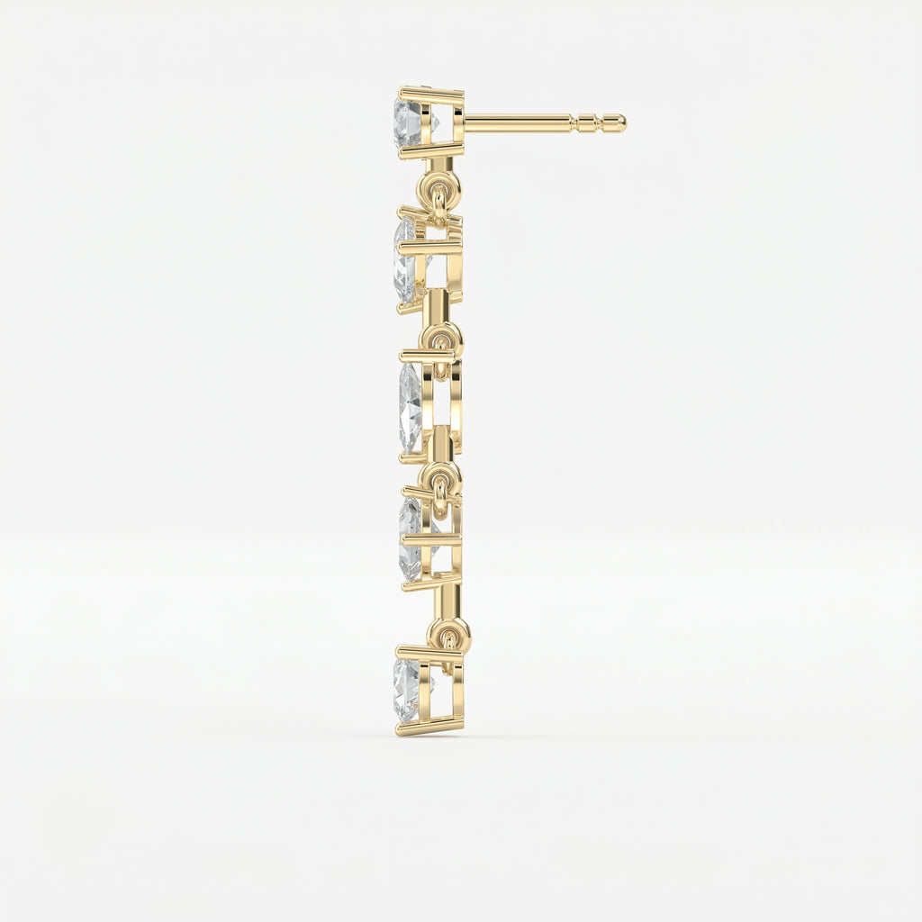 Multi Shape Diamond Drop Earring