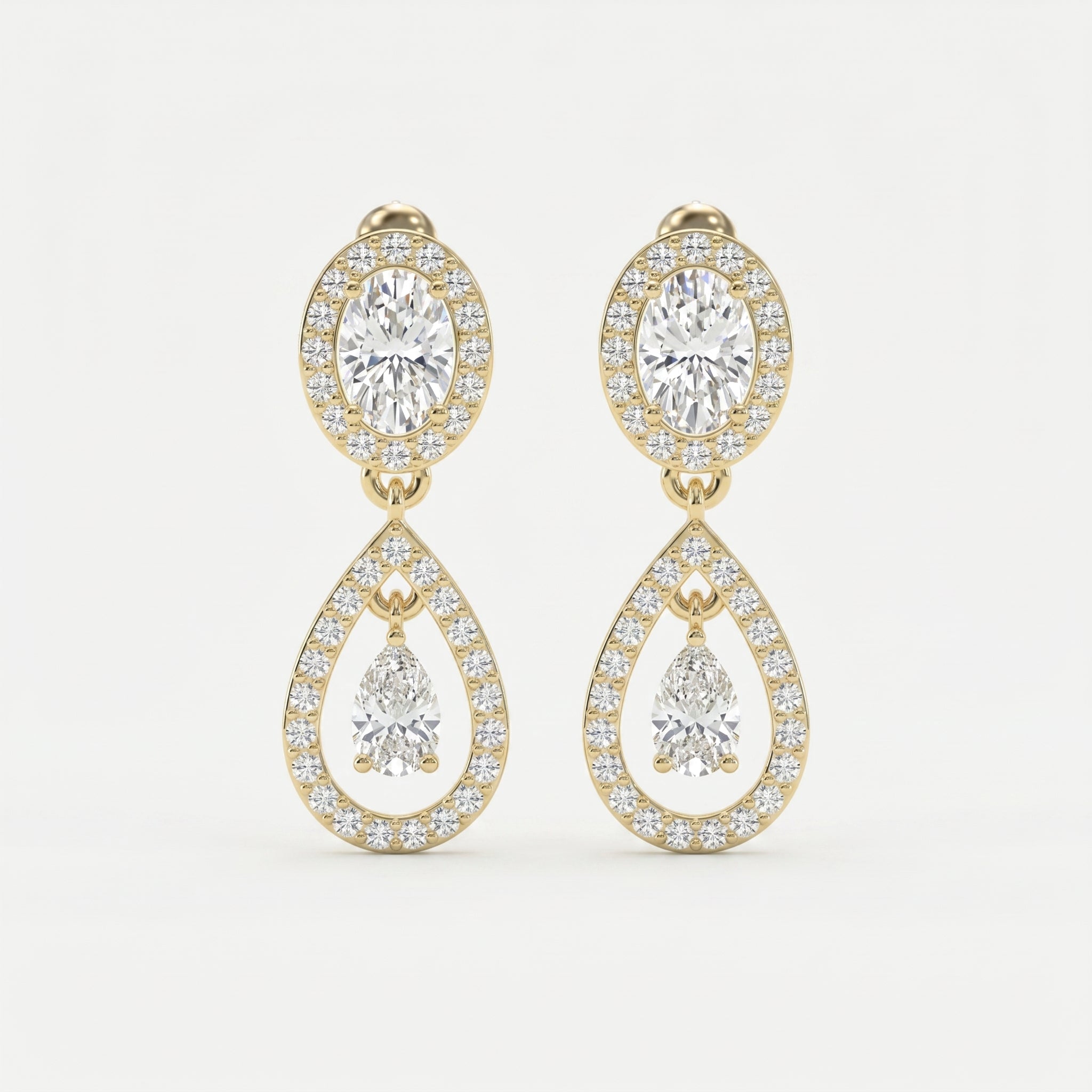 Elegant Multi Diamond Drop & Dangle Earring