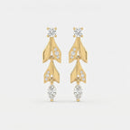 Elegant Leaf Diamond Drop Dangle Earring