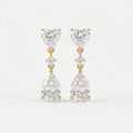 Romantic Heart & Pear Cut Diamond Drop Dangle Earring