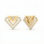 Modern Pavé Geometric Triangle Diamond Fashion Earrings