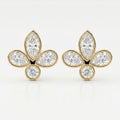 Marquise & Pear Cut Diamond Flower Stud Fashion Earrings