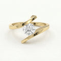 Contemporary Twisted Bypass Diamond Ring
