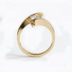Contemporary Twisted Bypass Diamond Ring