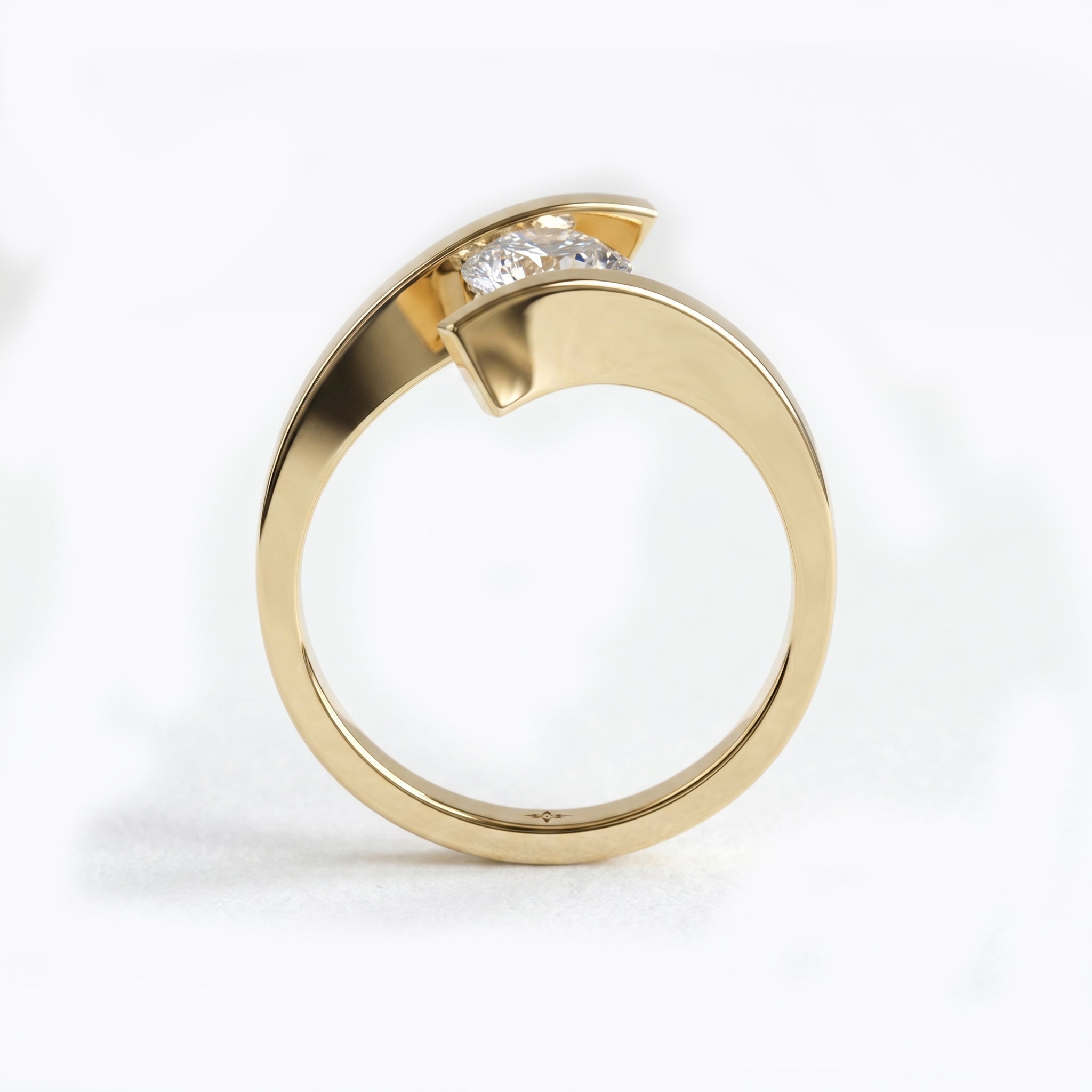 Contemporary Twisted Bypass Diamond Ring