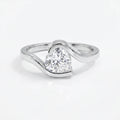 Modern Geometric Diamond Solitaire Engagement Ring