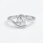 Modern Geometric Diamond Solitaire Engagement Ring