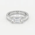 Bar Channel Setting Emerald Shape Diamond Solitaire Ring