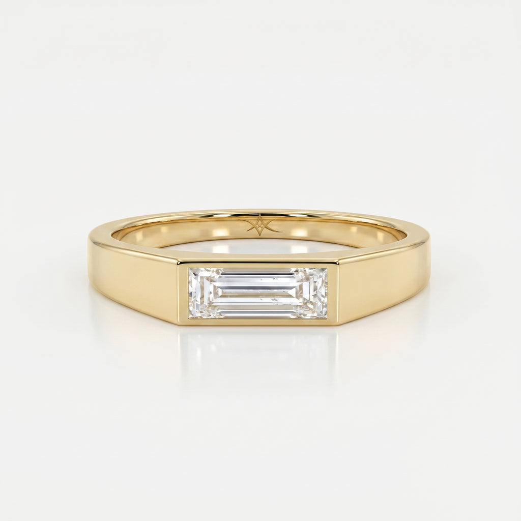 Haiden Bezel Setting Baguette Diamond Solitaire Ring