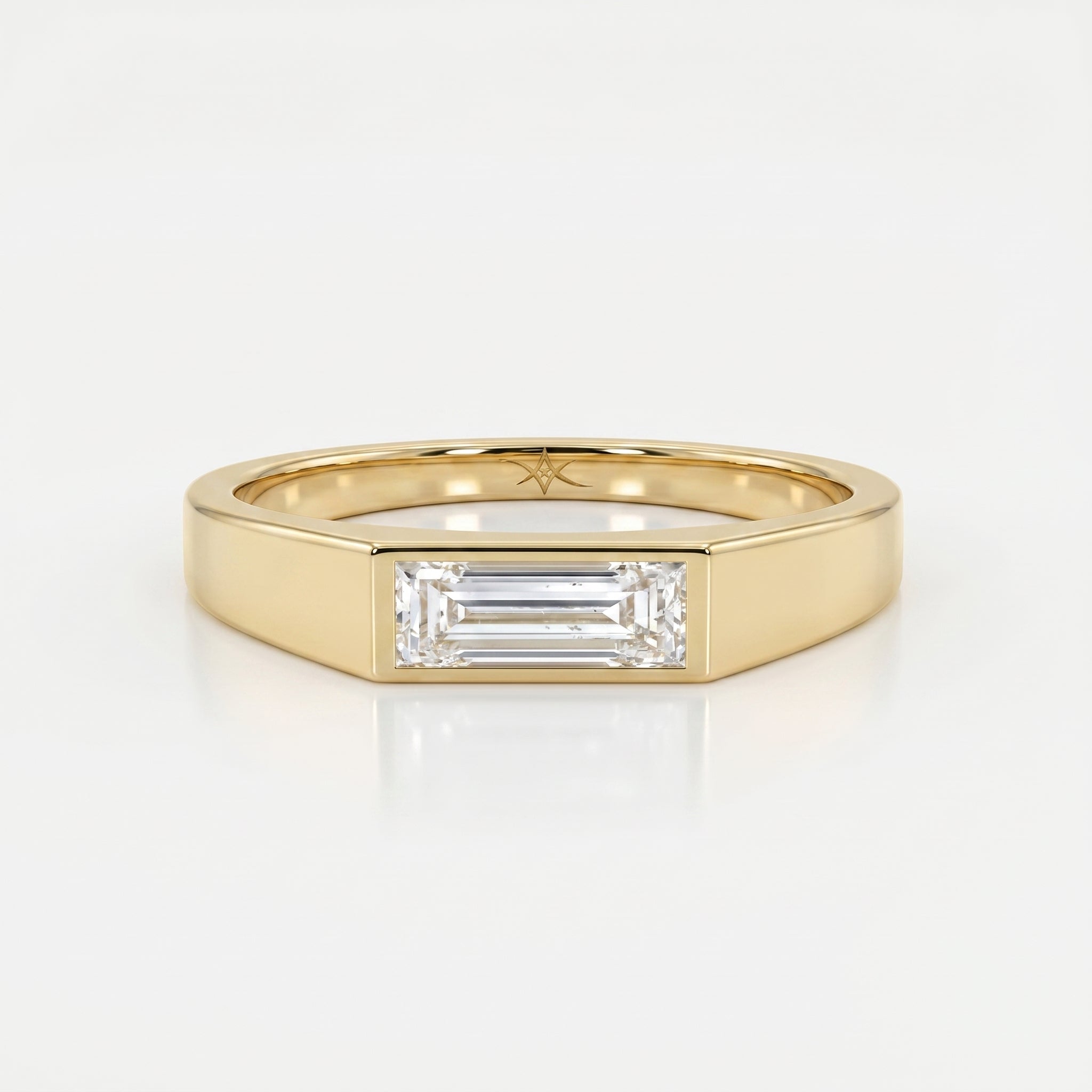 Haiden Bezel Setting Baguette Diamond Solitaire Ring