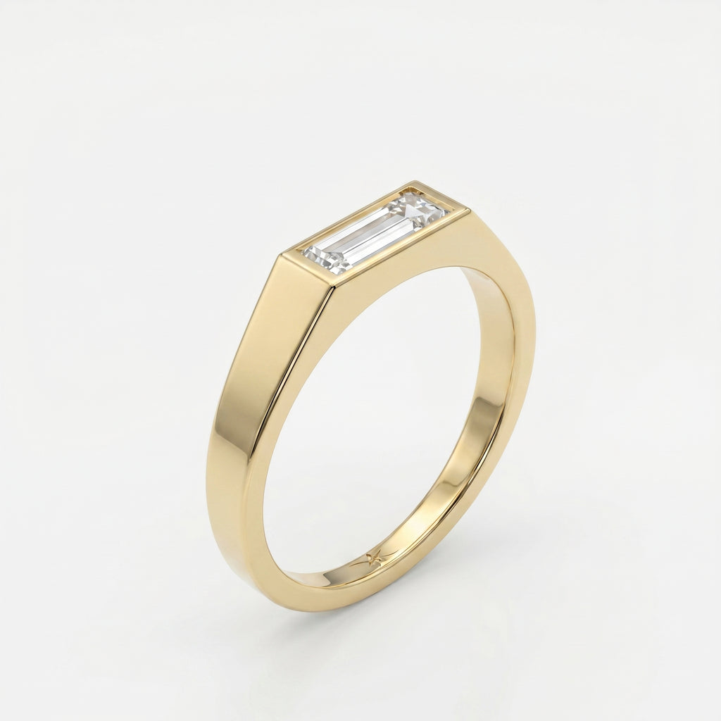 Haiden Bezel Setting Baguette Diamond Solitaire Ring