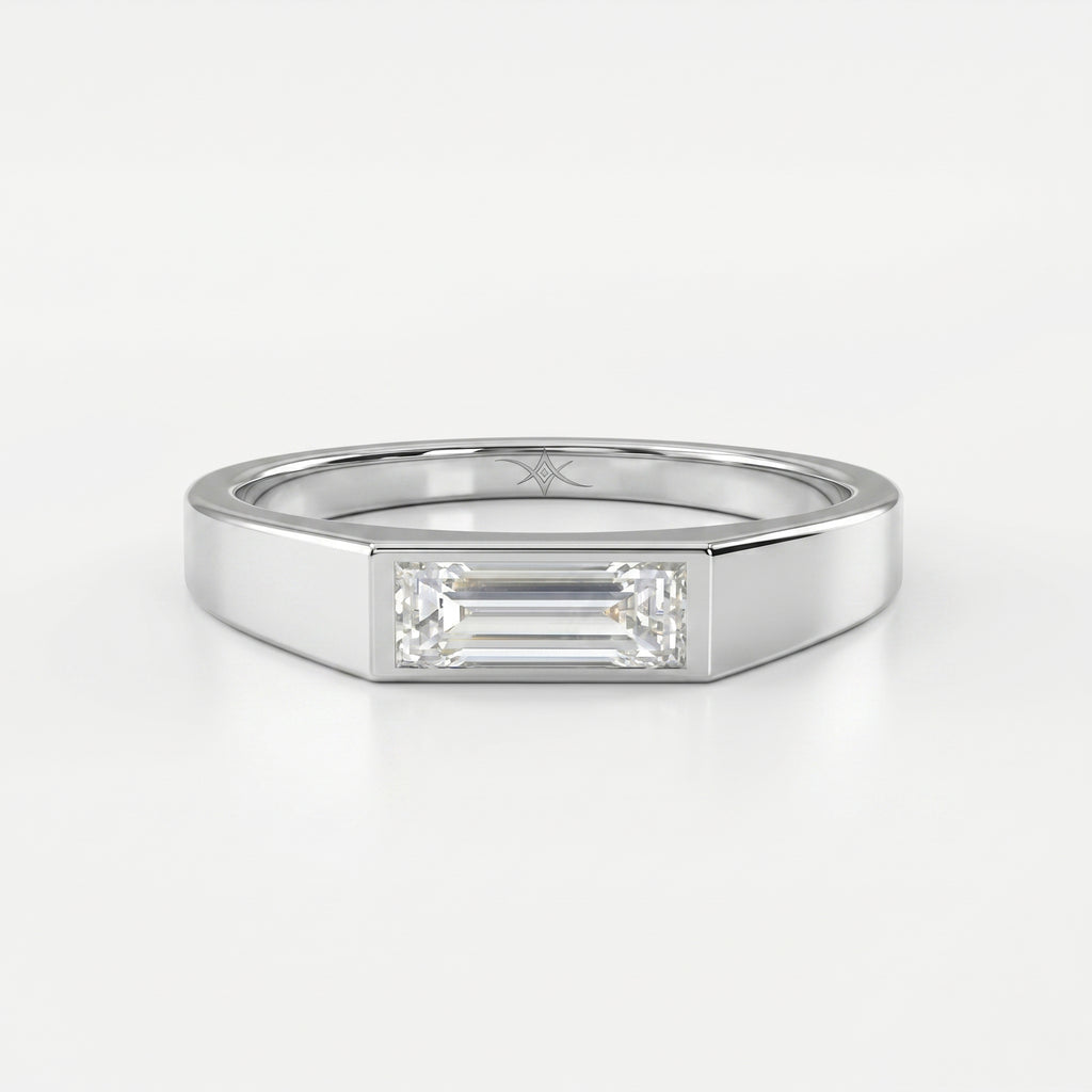 Haiden Bezel Setting Baguette Diamond Solitaire Ring
