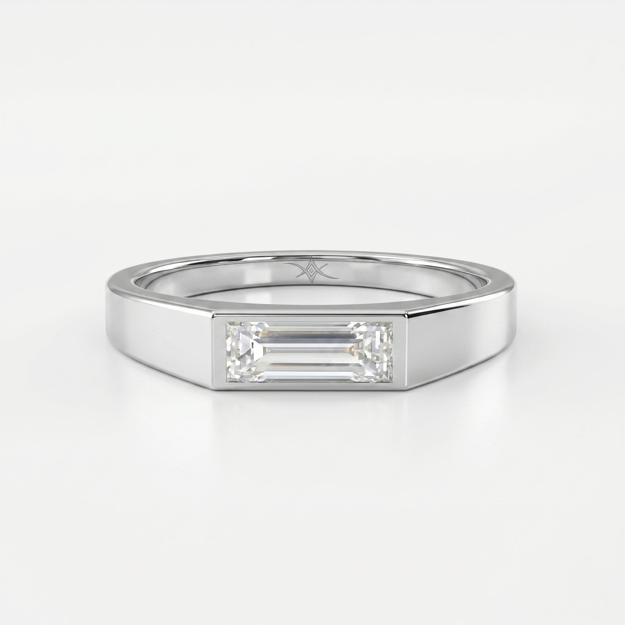 Haiden Bezel Setting Baguette Diamond Solitaire Ring