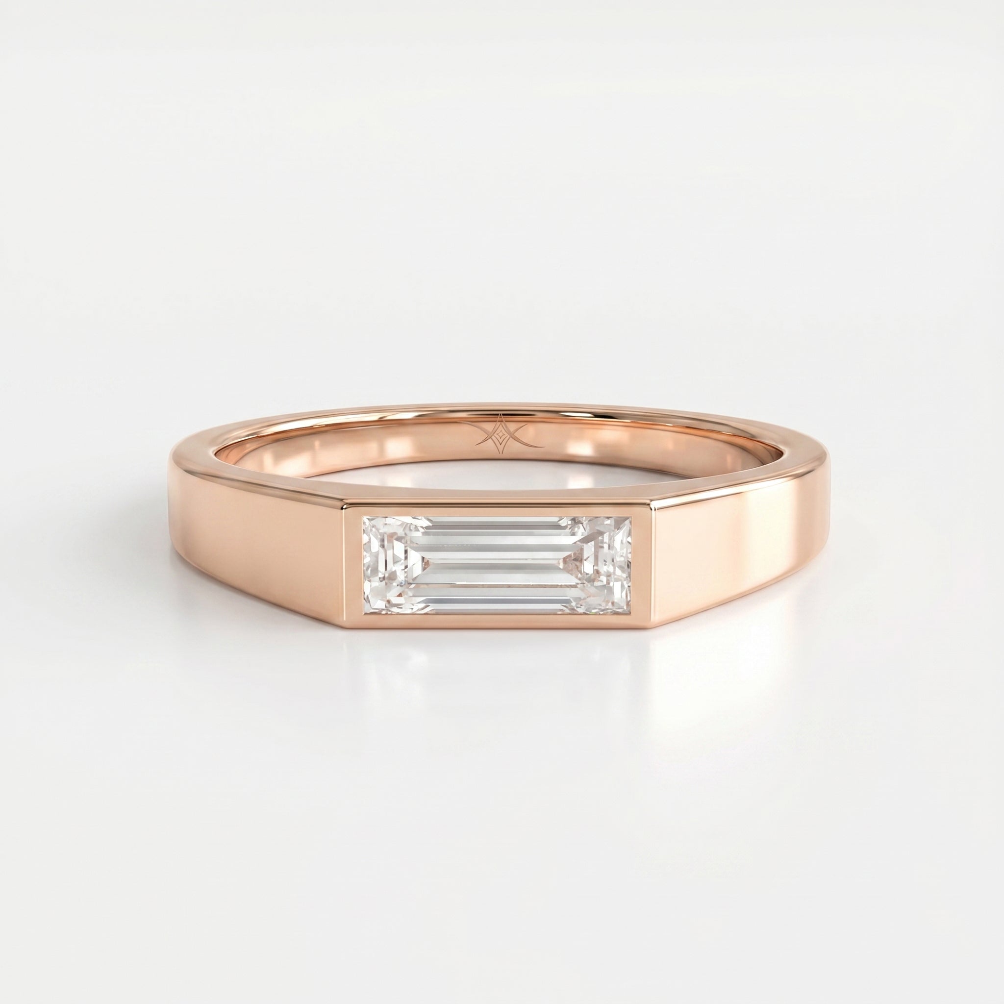 Haiden Bezel Setting Baguette Diamond Solitaire Ring