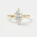 Noble Flow Marquise Hidden Halo Lab Diamond Engagement Ring