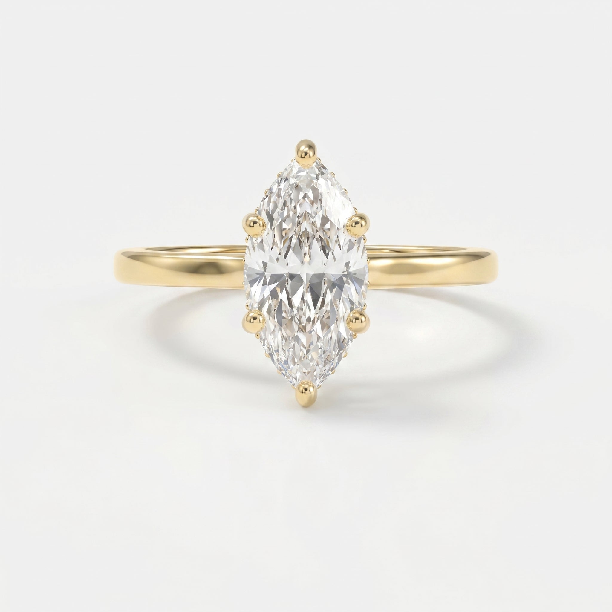 Noble Flow Marquise Hidden Halo Lab Diamond Engagement Ring