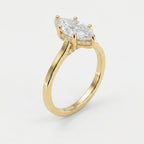Noble Flow Marquise Hidden Halo Lab Diamond Engagement Ring