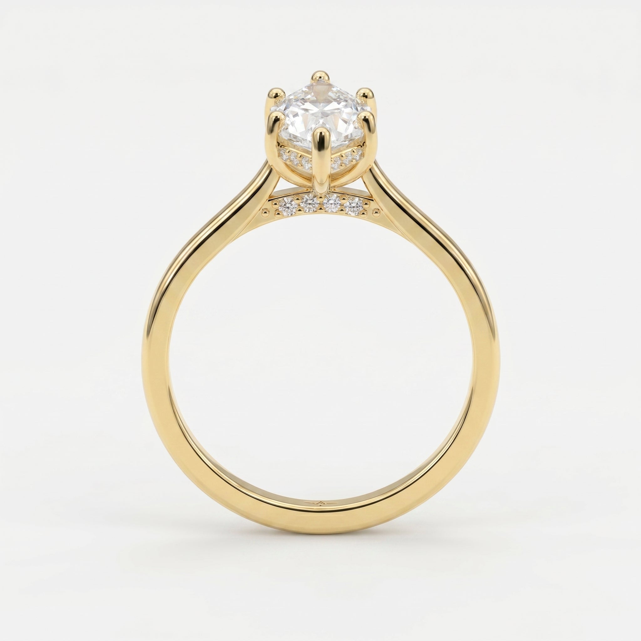Noble Flow Marquise Hidden Halo Lab Diamond Engagement Ring