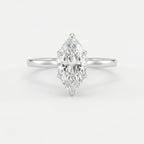 Noble Flow Marquise Hidden Halo Lab Diamond Engagement Ring