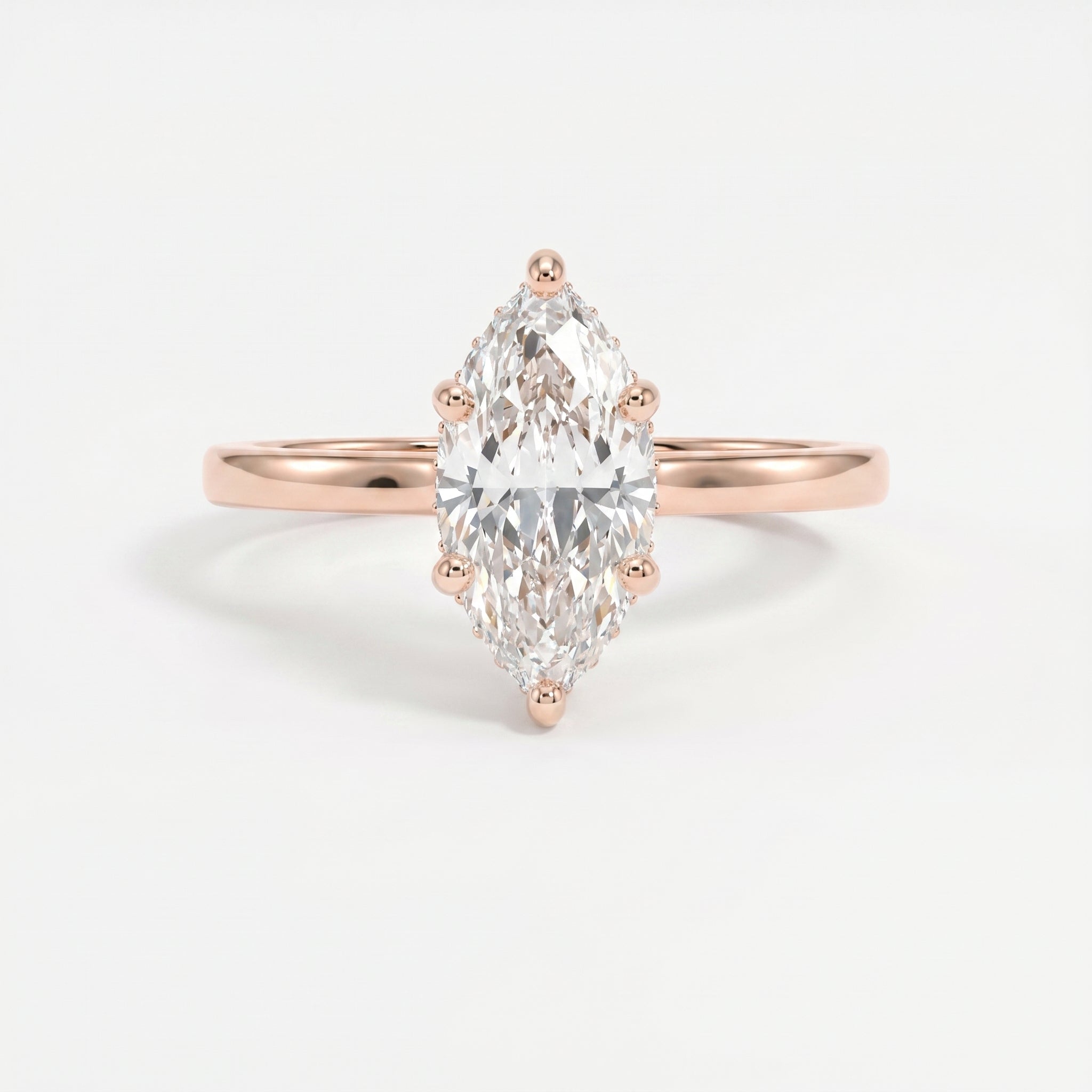 Noble Flow Marquise Hidden Halo Lab Diamond Engagement Ring