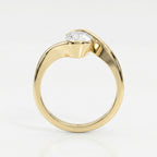 Modern Twist Bypass Design Oval Diamond Solitaire Ring