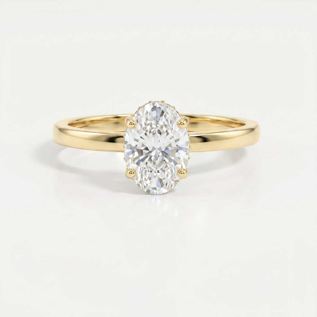 Vellore Aura Oval Hidden Halo Ring