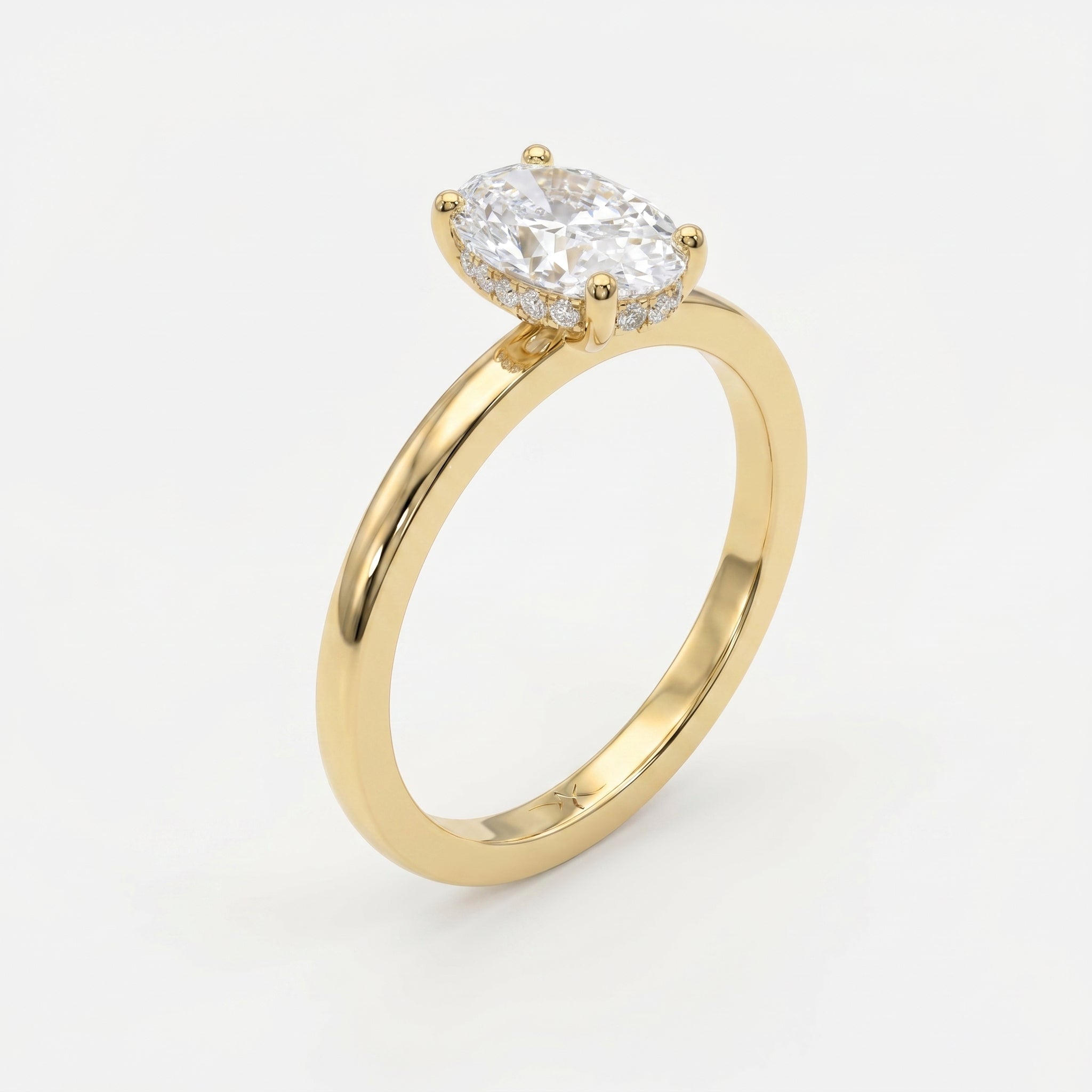 Vellore Aura Oval Hidden Halo Ring