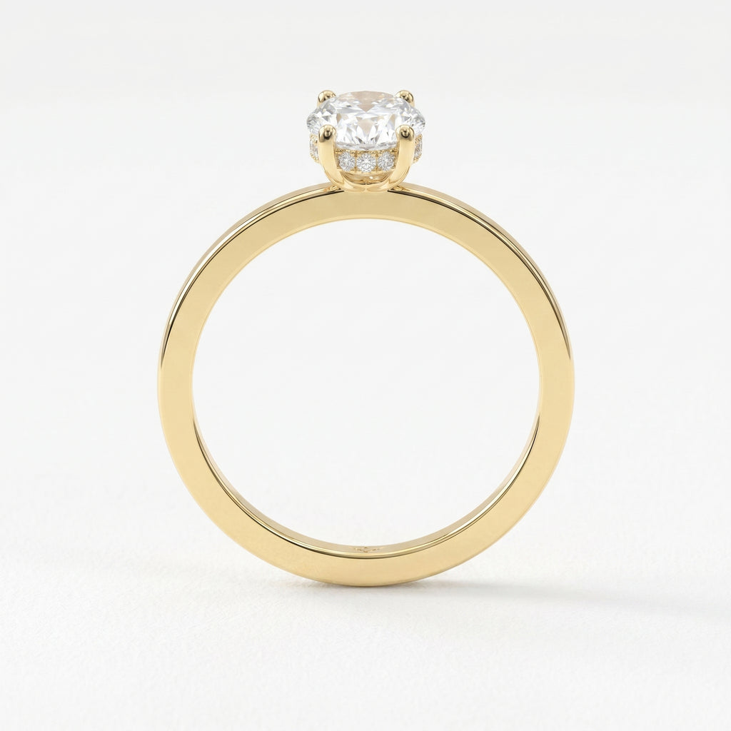 Vellore Aura Oval Hidden Halo Ring