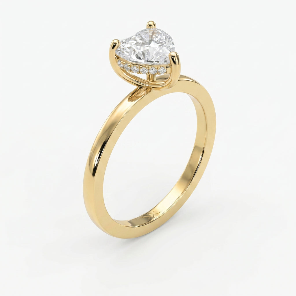 Amour Whisper Heart Hidden Halo Ring