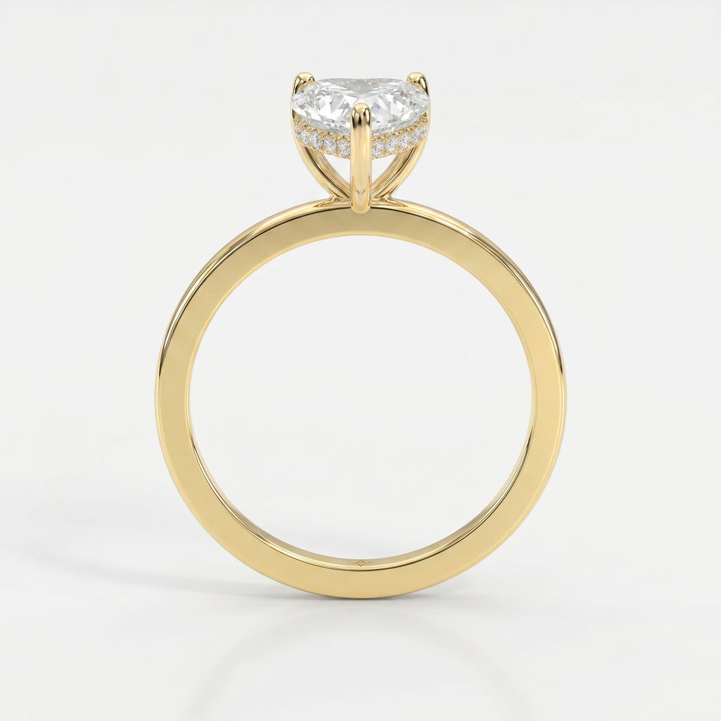 Amour Whisper Heart Hidden Halo Ring
