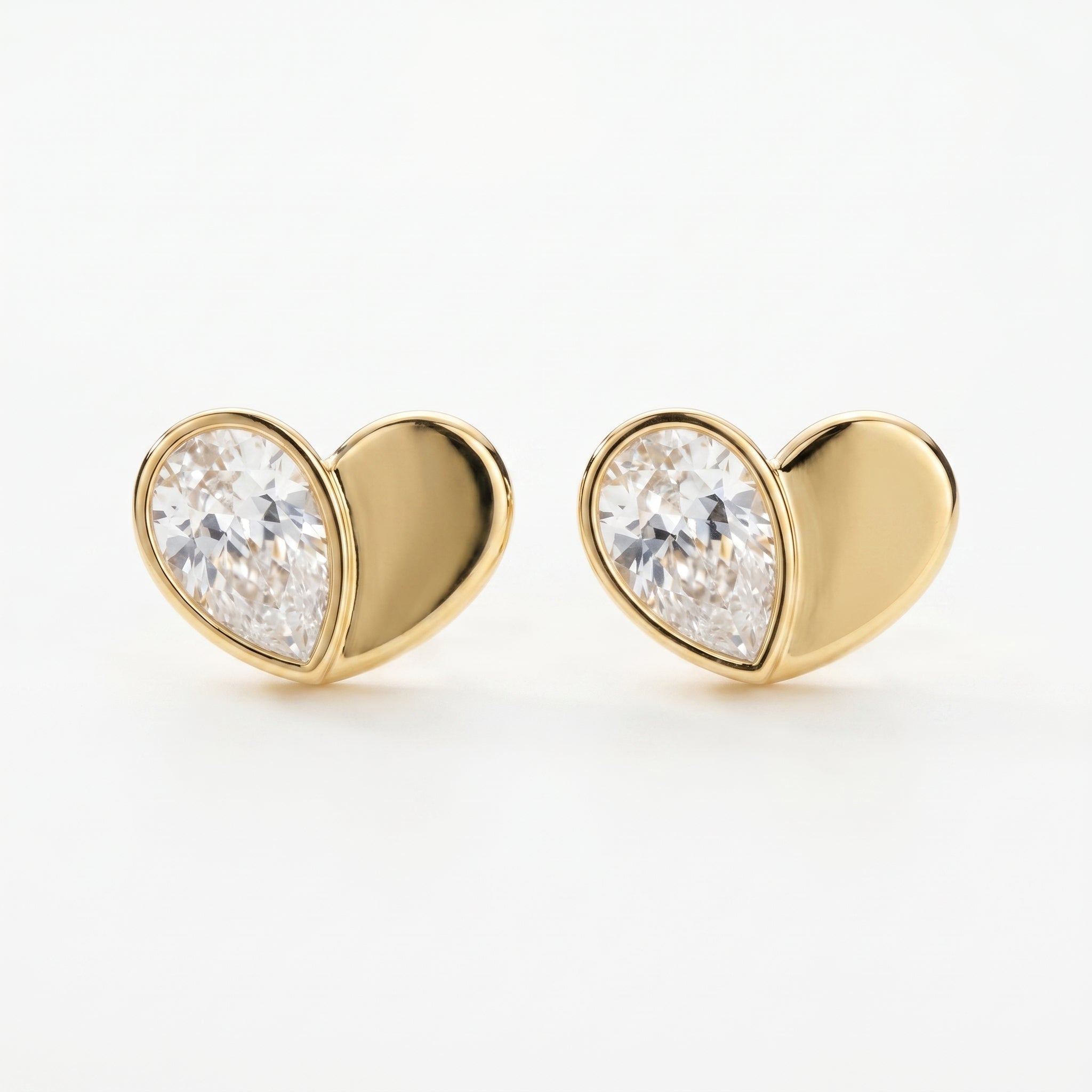 Heart Shape Earrings with Pear Diamond Fashion Earring