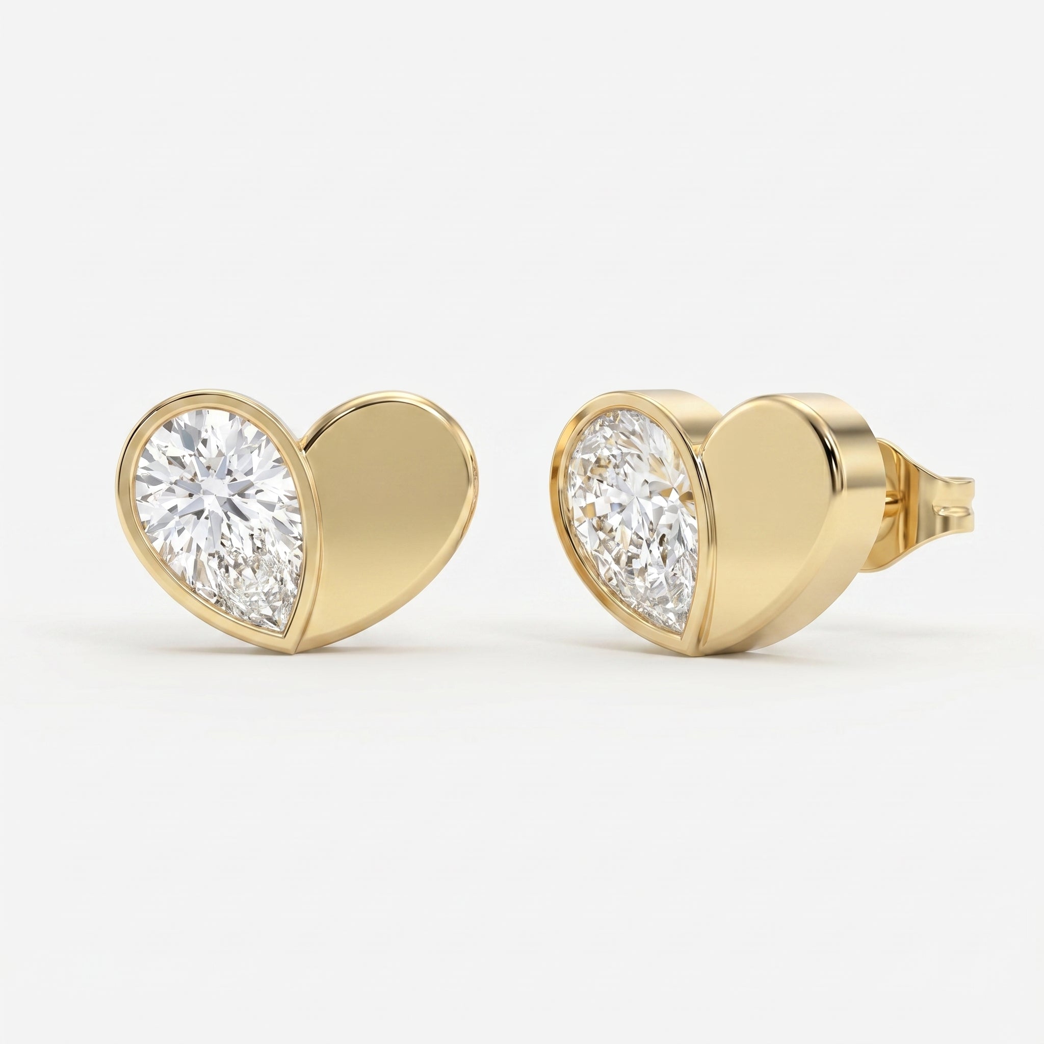 Heart Shape Earrings with Pear Diamond Fashion Earring