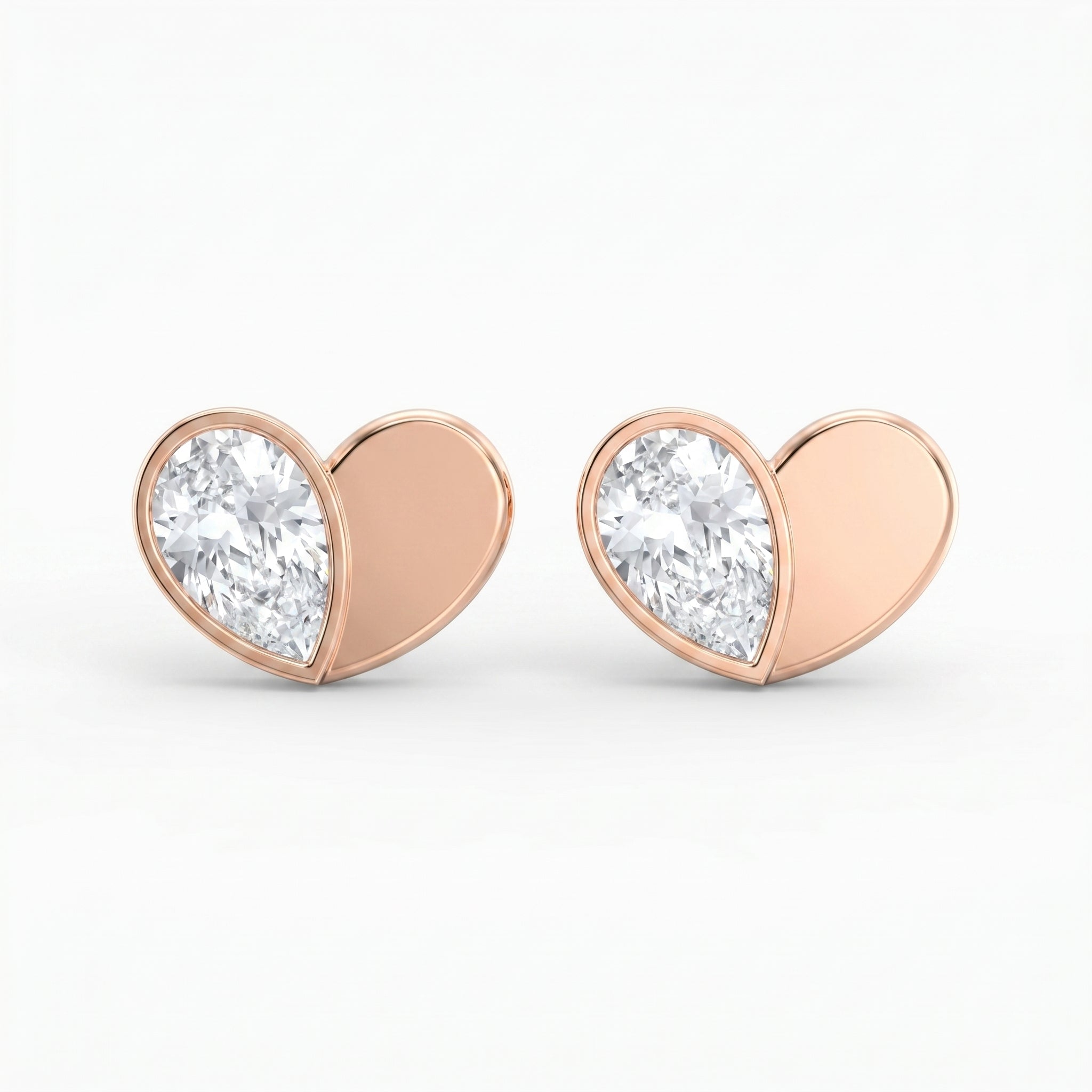 Heart Shape Earrings with Pear Diamond Fashion Earring
