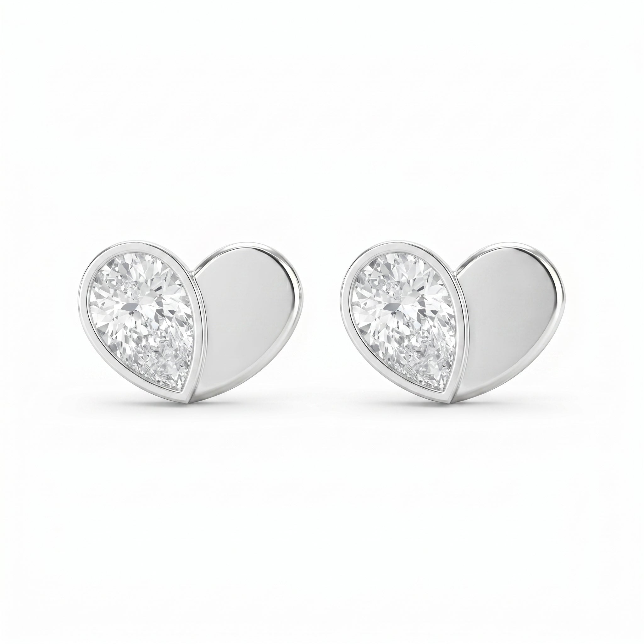 Heart Shape Earrings with Pear Diamond Fashion Earring