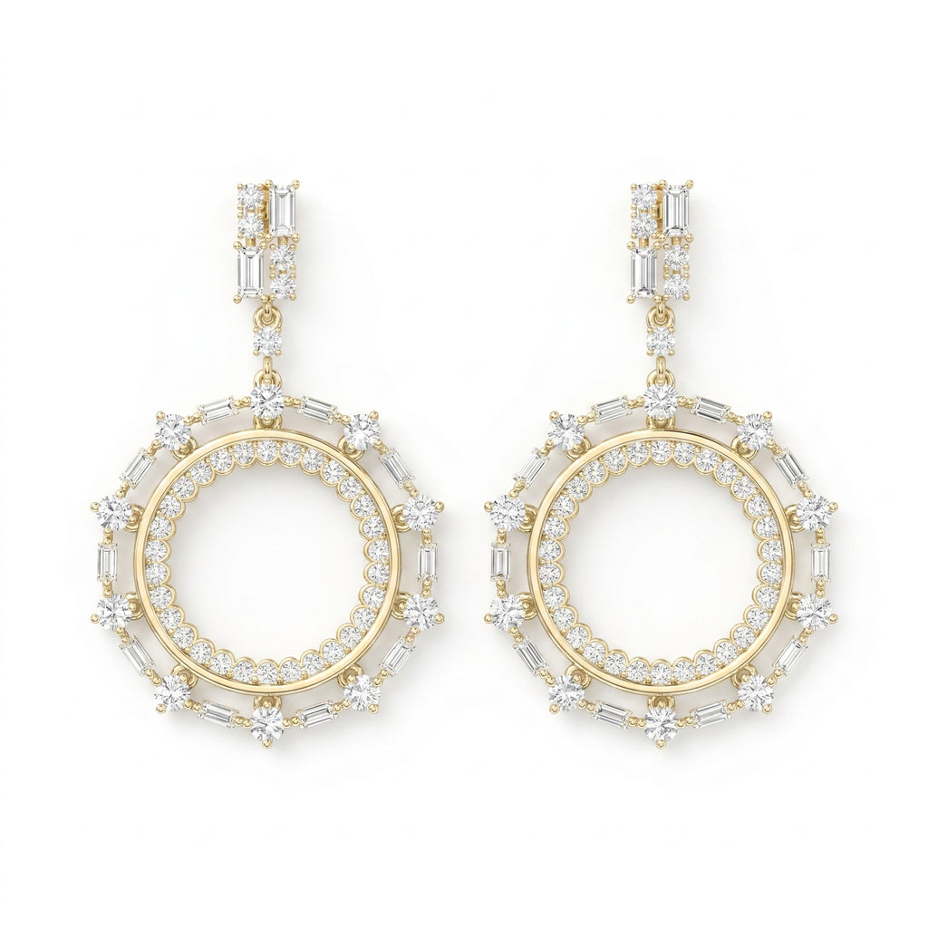 Circle Chandelire Diamond Fashion Earring