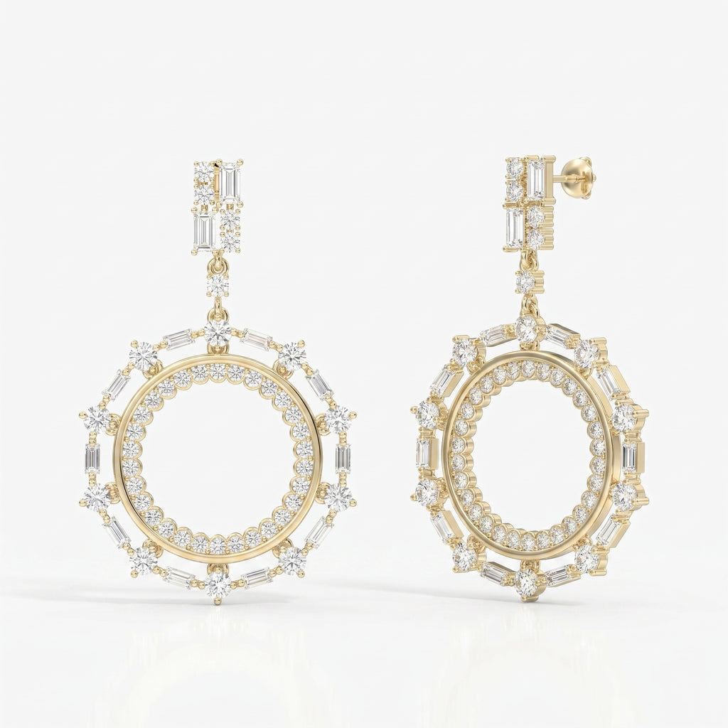 Circle Chandelire Diamond Fashion Earring