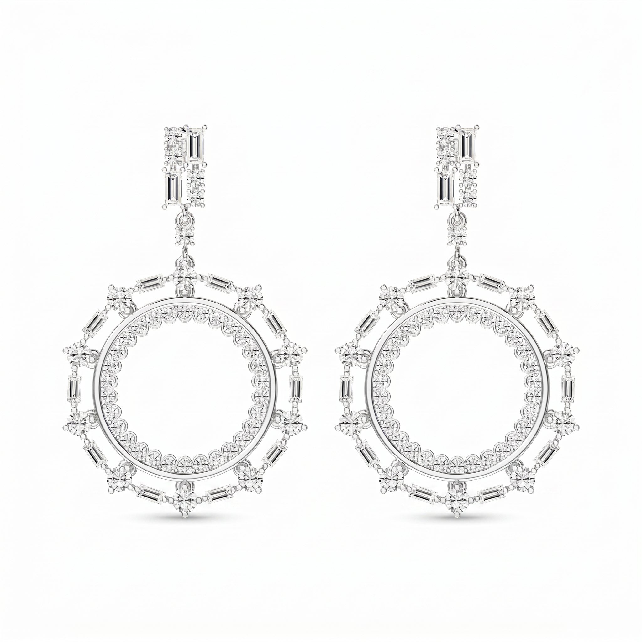 Circle Chandelire Diamond Fashion Earring