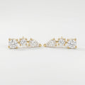 Pear & Round Diamond Cluster Design Fashion Earrings