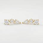 Pear & Round Diamond Cluster Design Fashion Earrings