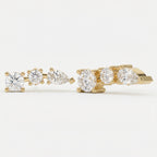 Pear & Round Diamond Cluster Design Fashion Earrings