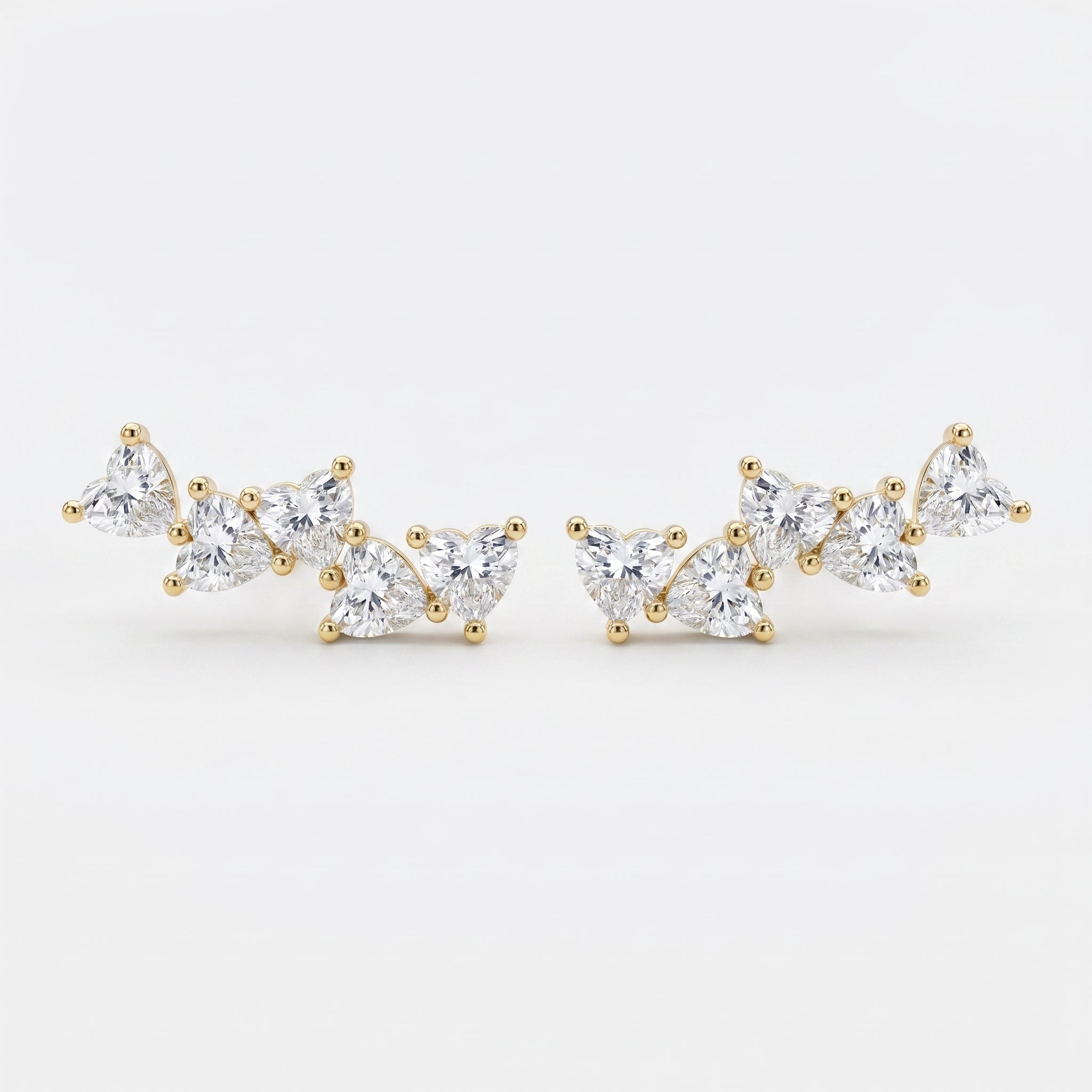 Heart Diamond Cluster Design Fashion Earrings