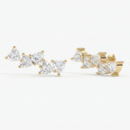 Heart Diamond Cluster Design Fashion Earrings