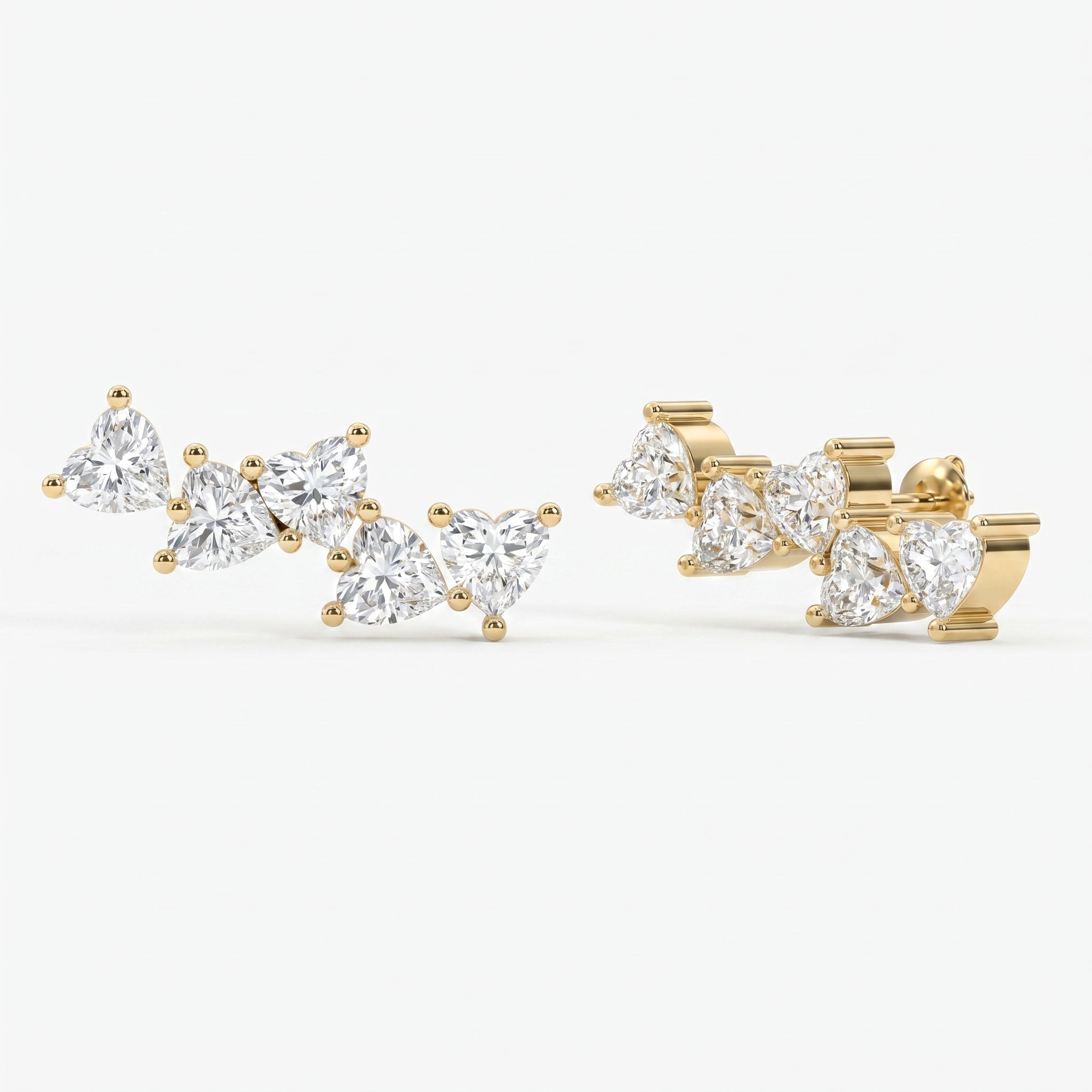 Heart Diamond Cluster Design Fashion Earrings